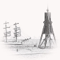 Preview: Cuxhaven Kugelbake mit Segler