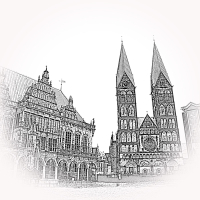 Bremen Dom und Rathaus