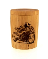 Holzurne Motorrad