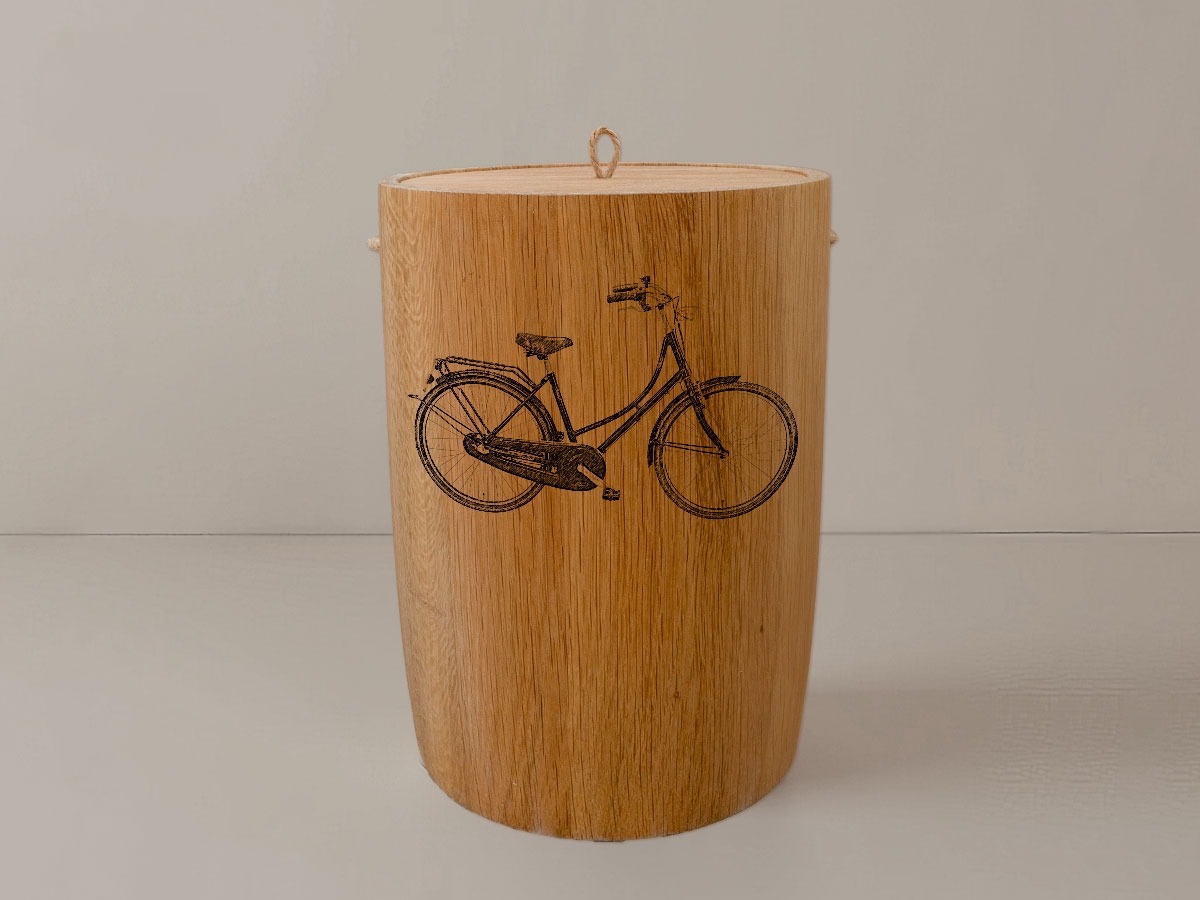 Fahrrad – Urne aus Eiche