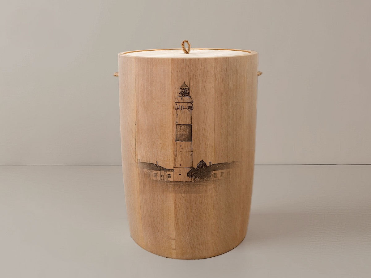 Leuchtturm Sylt Kampen – Urne aus Erle