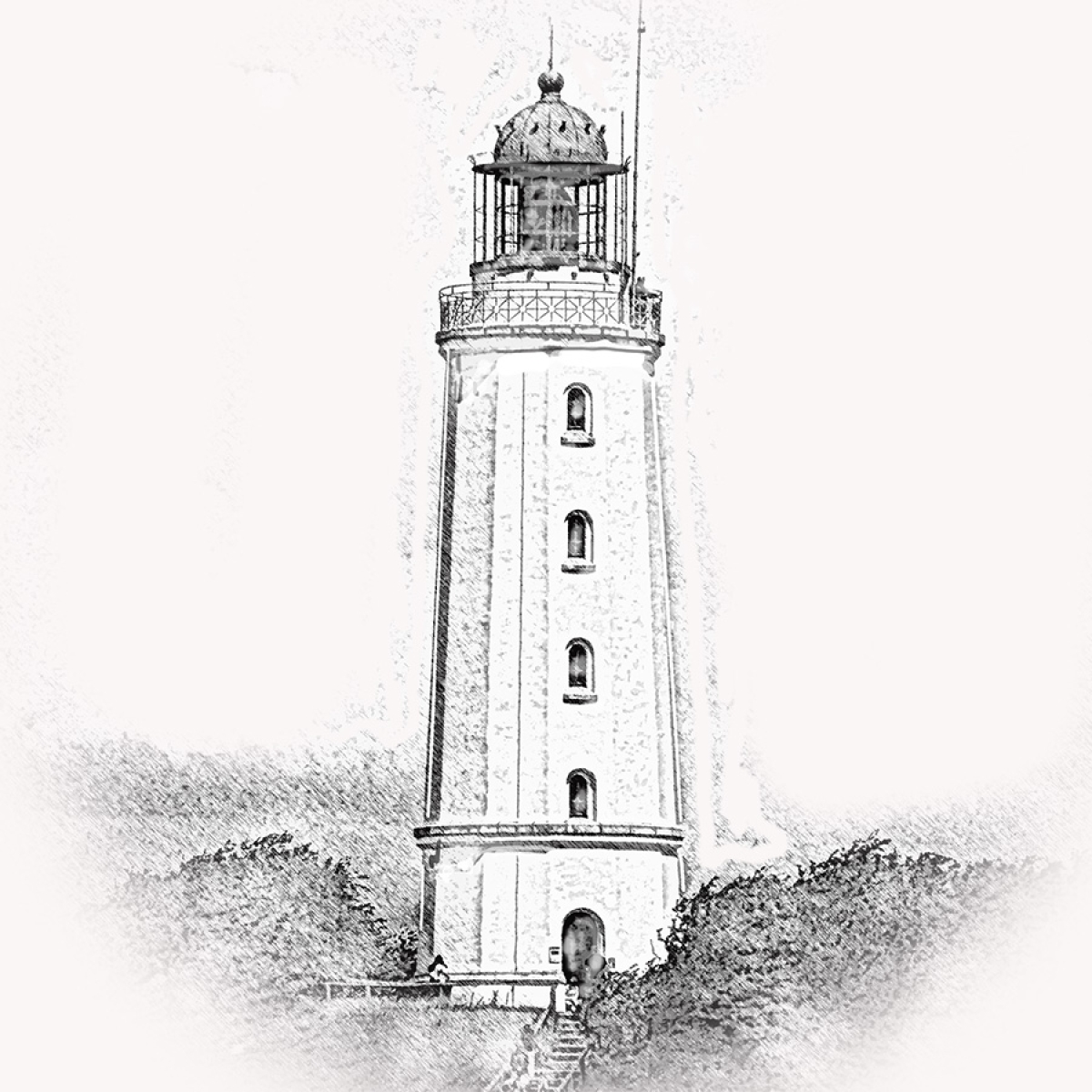 Leuchtturm Hiddensee Dornbusch – Motiv der Lasergravur