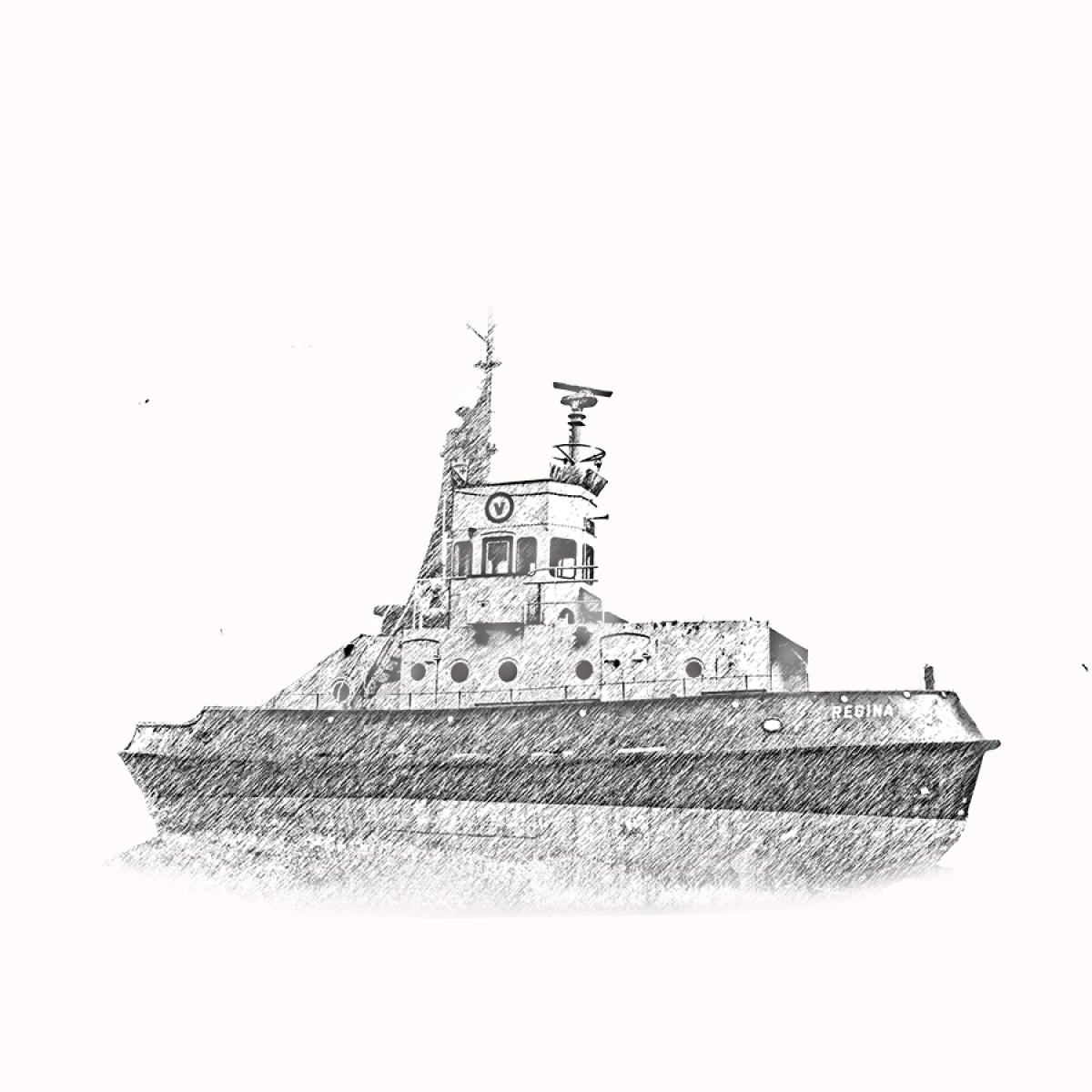 Bremen Vegesack Schlepper Regina – Motiv der Lasergravur