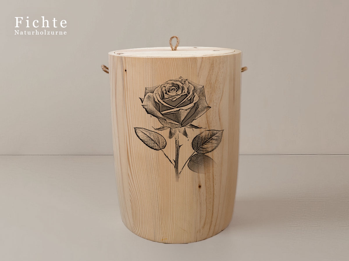 Rose 3 – Urne aus Fichte