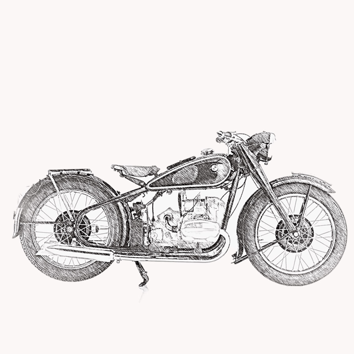 Motorrad Oldtimer – Motiv der Lasergravur