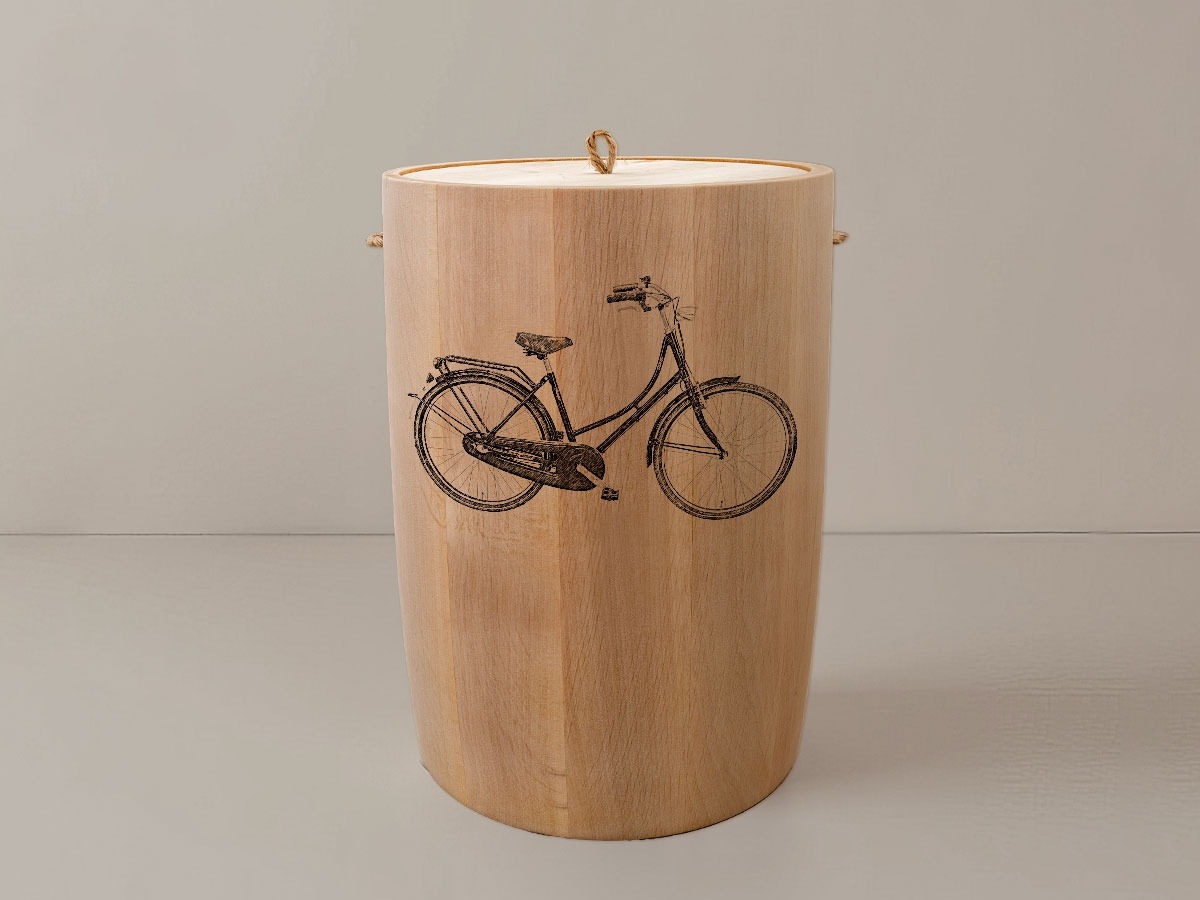 Fahrrad – Urne aus Erle