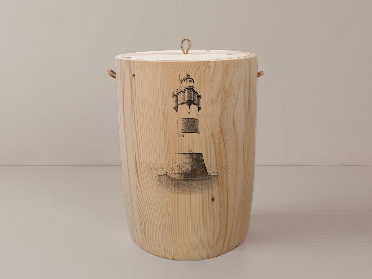 Leuchtturm Roter Sand – Urne aus Fichte