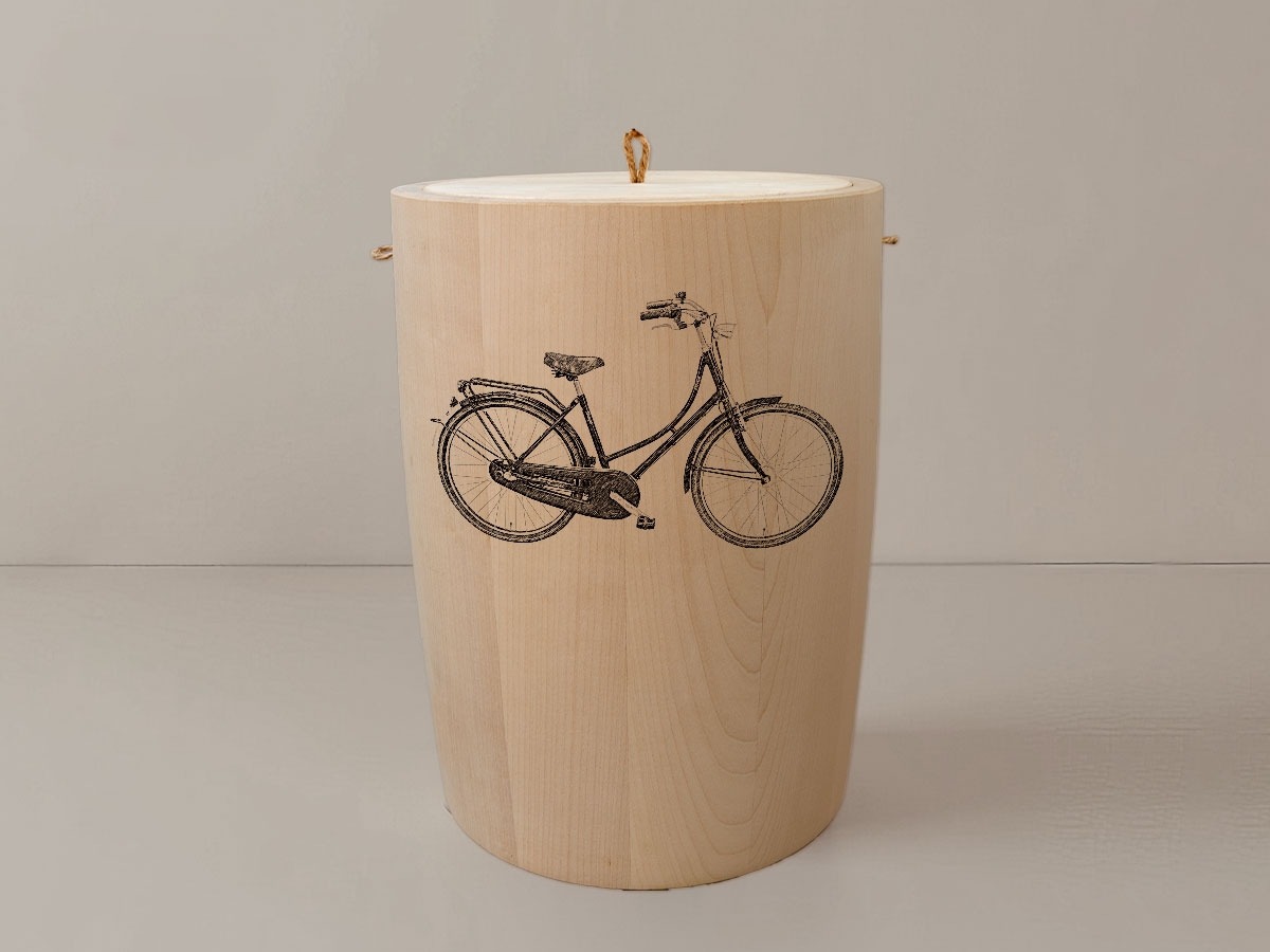 Fahrrad – Urne aus Ahorn
