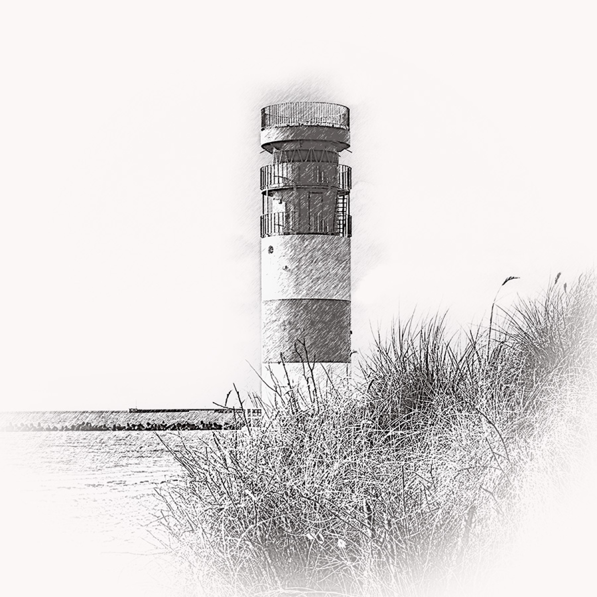 Leuchtturm Helgoland Düne – Motiv der Lasergravur