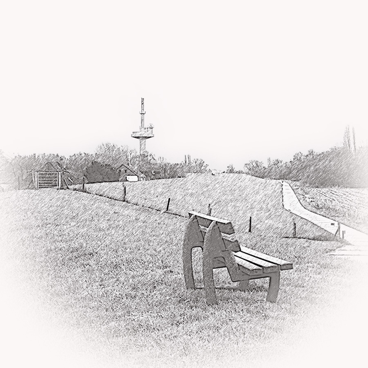 Dedesdorf auf dem Deich – Motiv der Lasergravur