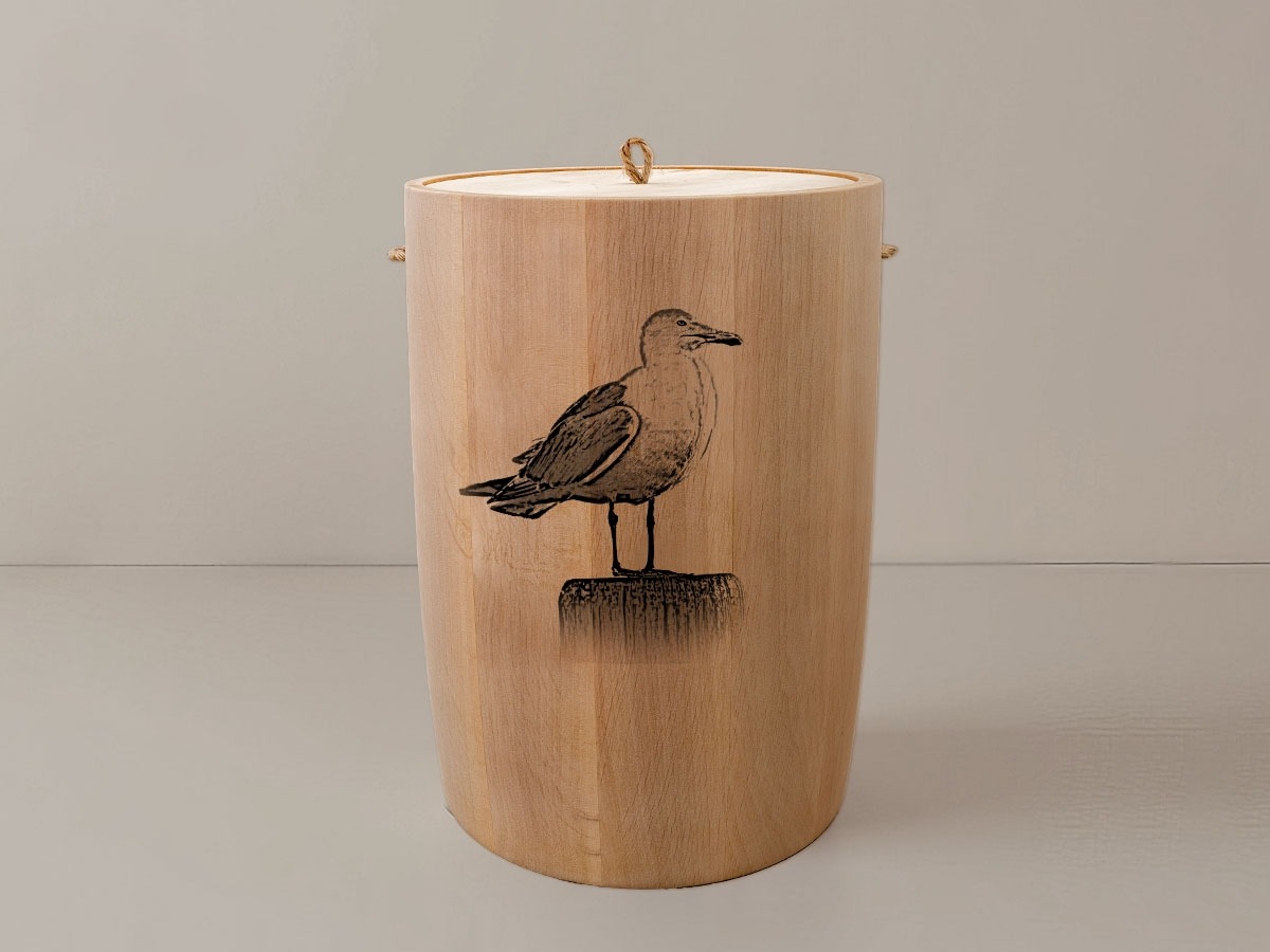 Möwe – Urne aus Erle