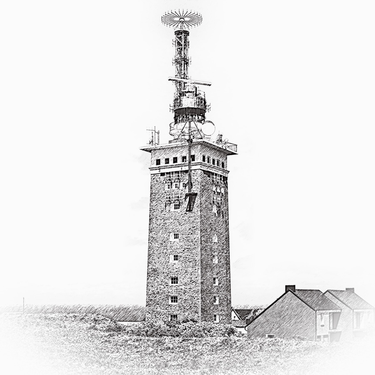 Leuchtturm Helgoland Oberland – Motiv der Lasergravur