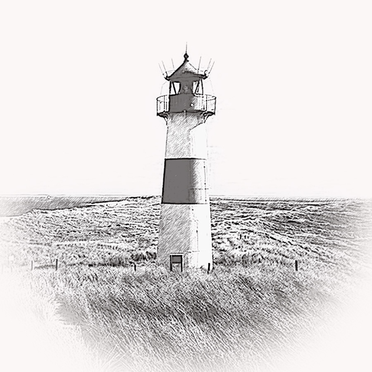 Leuchtturm Sylt List Ost – Motiv der Lasergravur