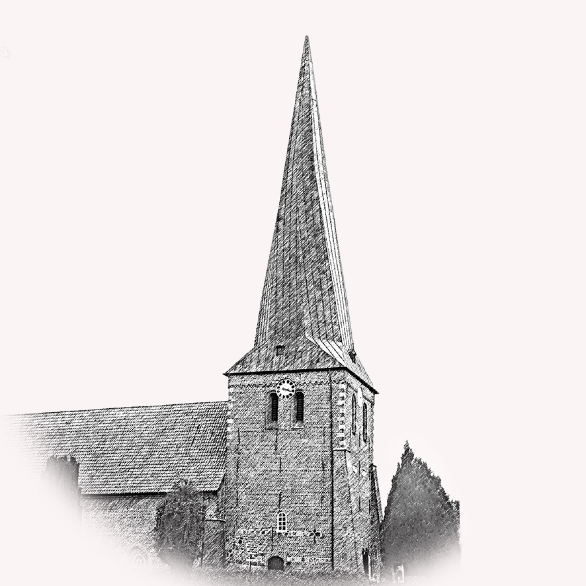 Sandstedt Kirche – Motiv der Lasergravur