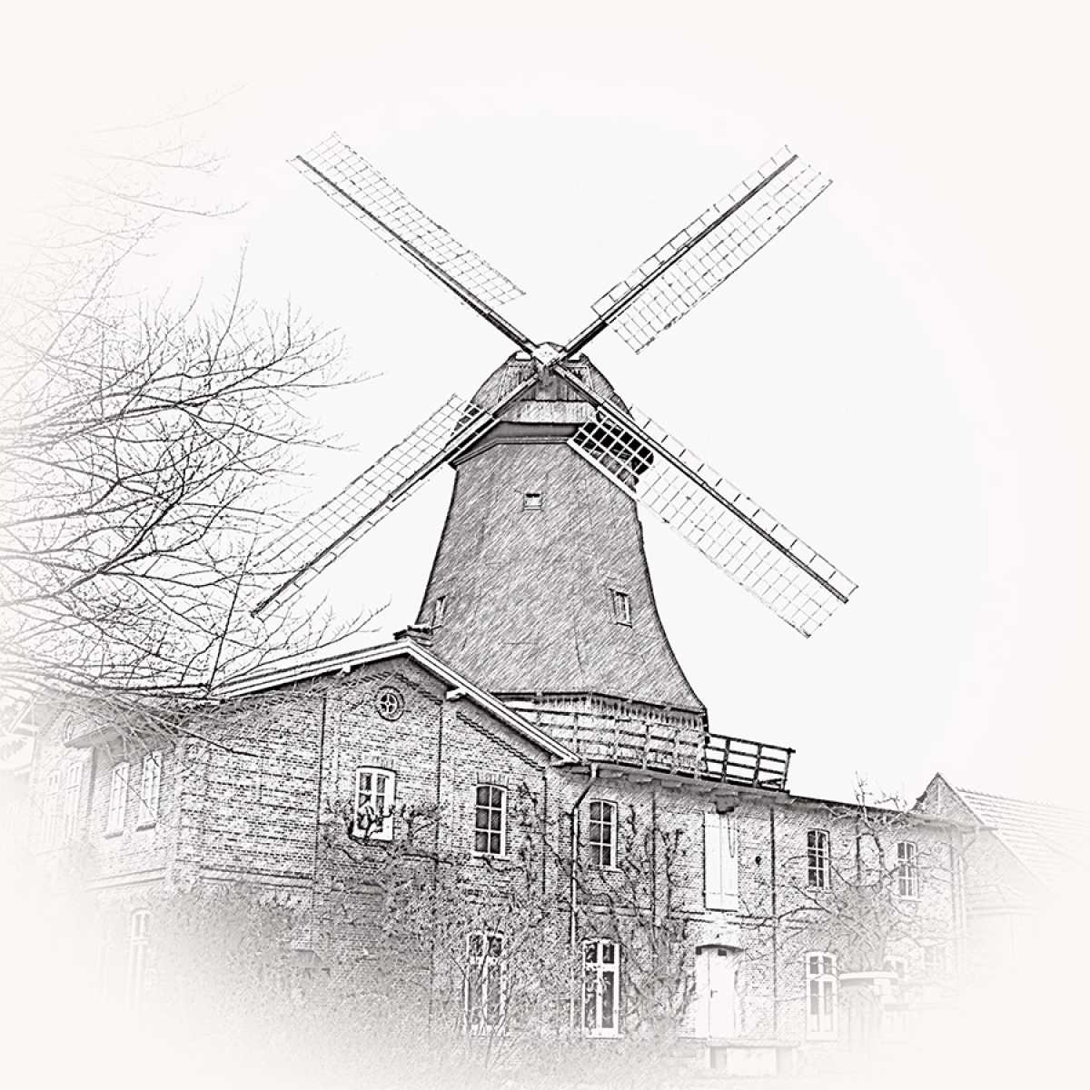 Osterholz-Scharmbeck Mühle – Motiv der Lasergravur