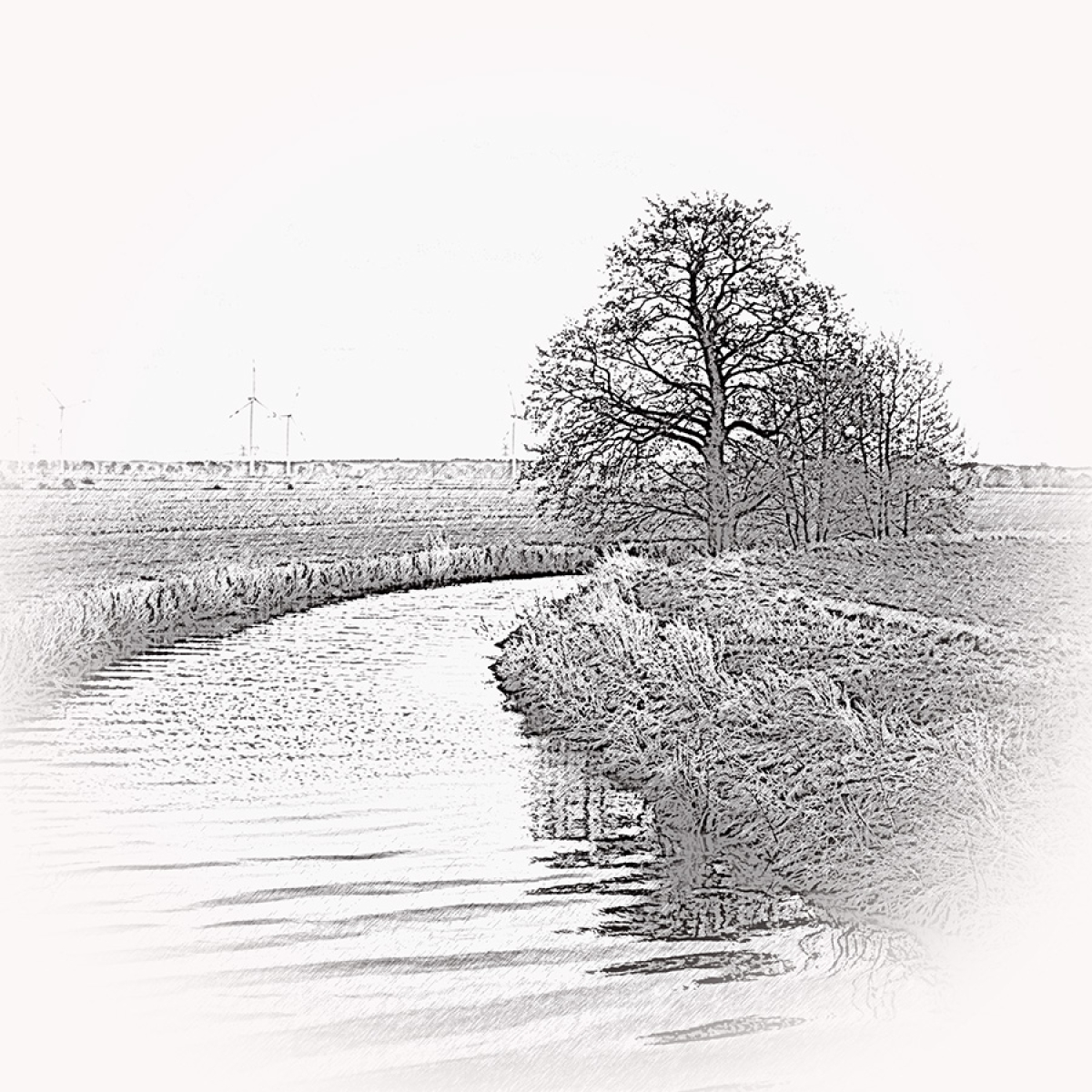 Am Fluss – Motiv der Lasergravur
