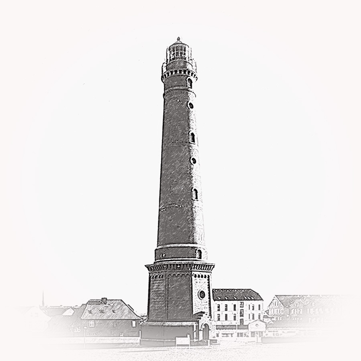 Leuchtturm Borkum – Motiv der Lasergravur