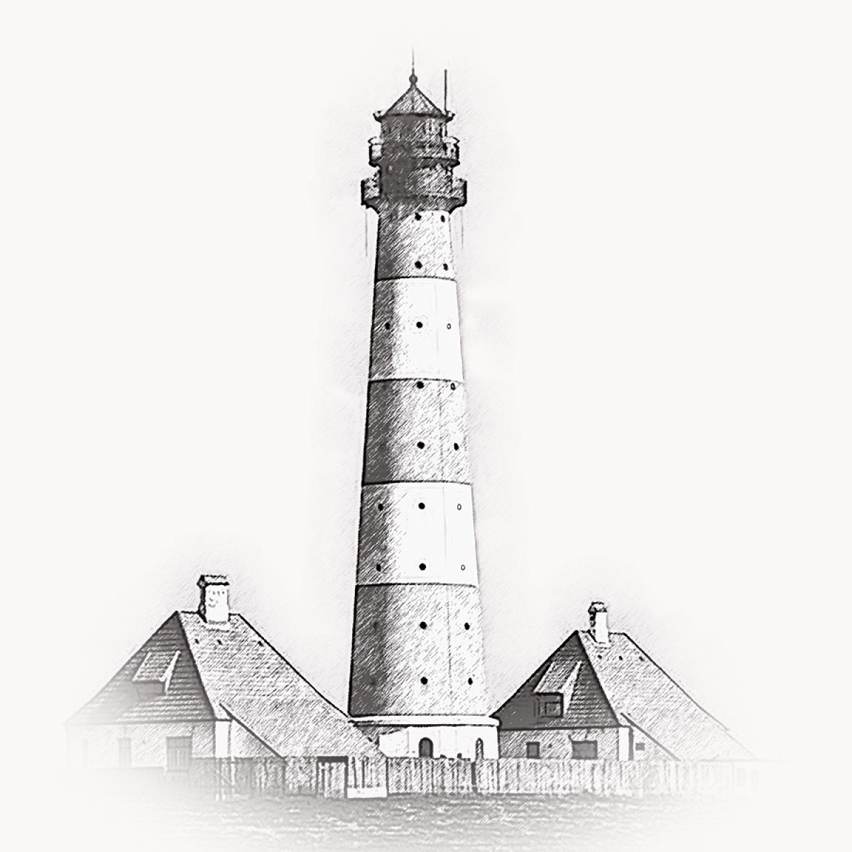 Leuchtturm Westerheversand – Motiv der Lasergravur