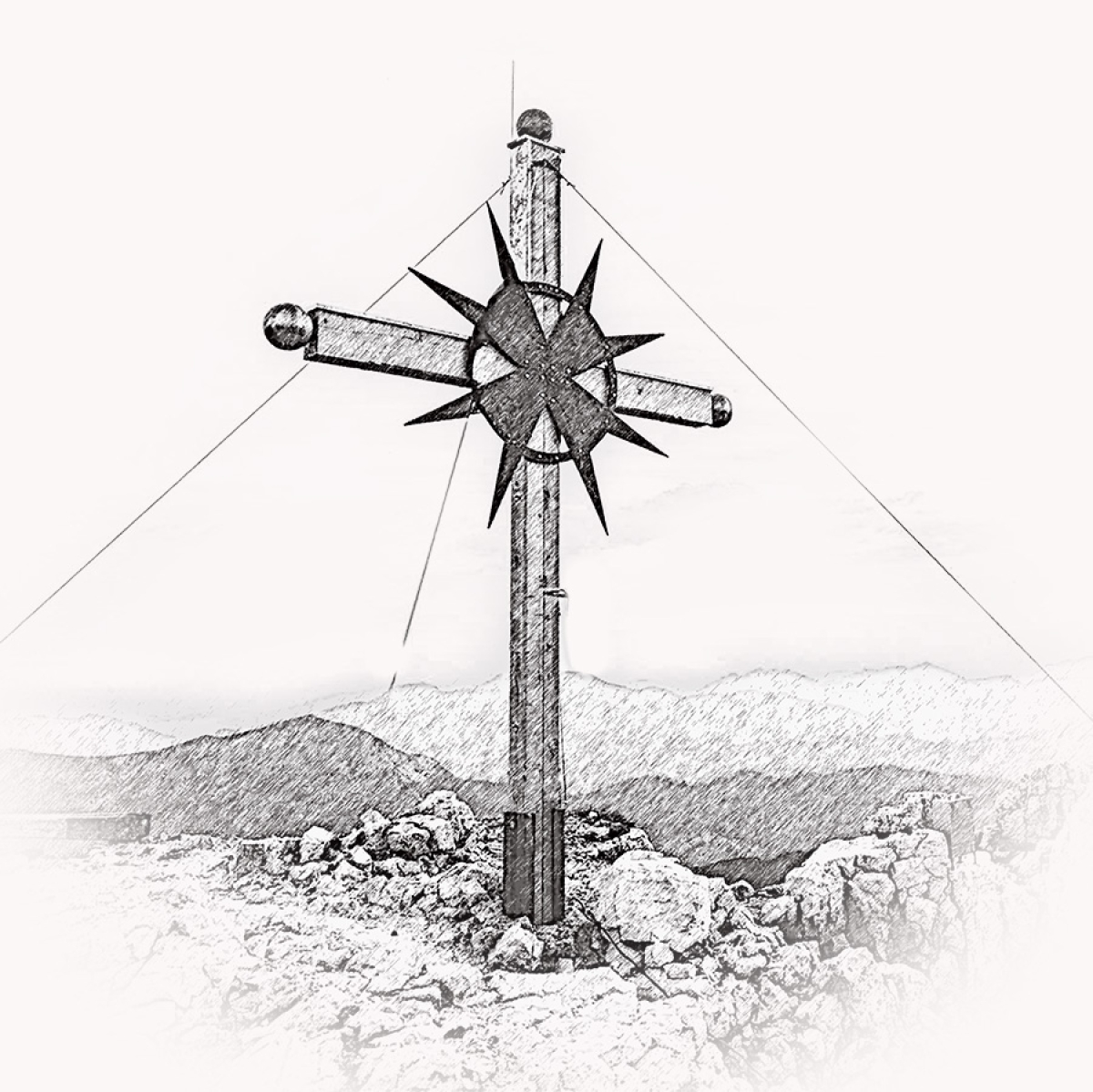 Gipfelkreuz – Motiv der Lasergravur
