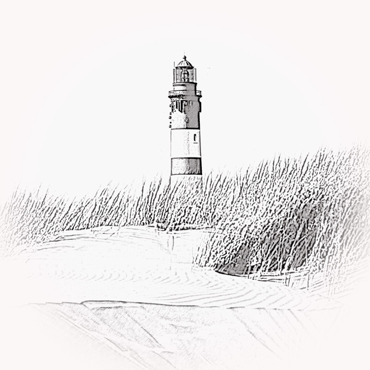 Leuchtturm Amrum – Motiv der Lasergravur