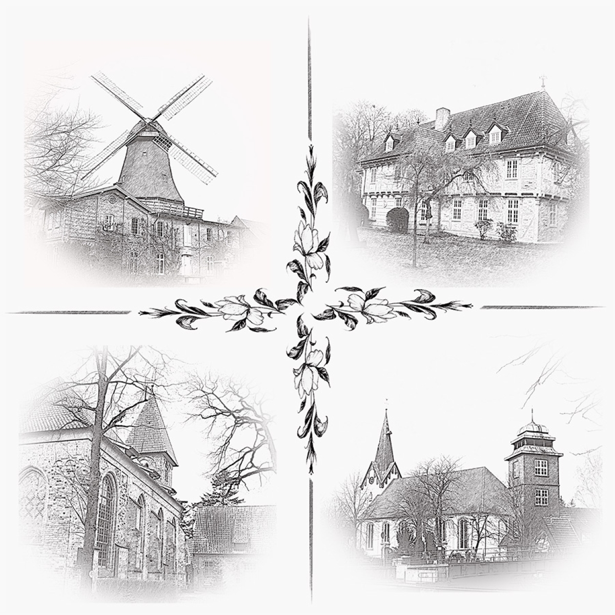 Osterholz-Scharmbeck Stadtansichten – Motiv der Lasergravur