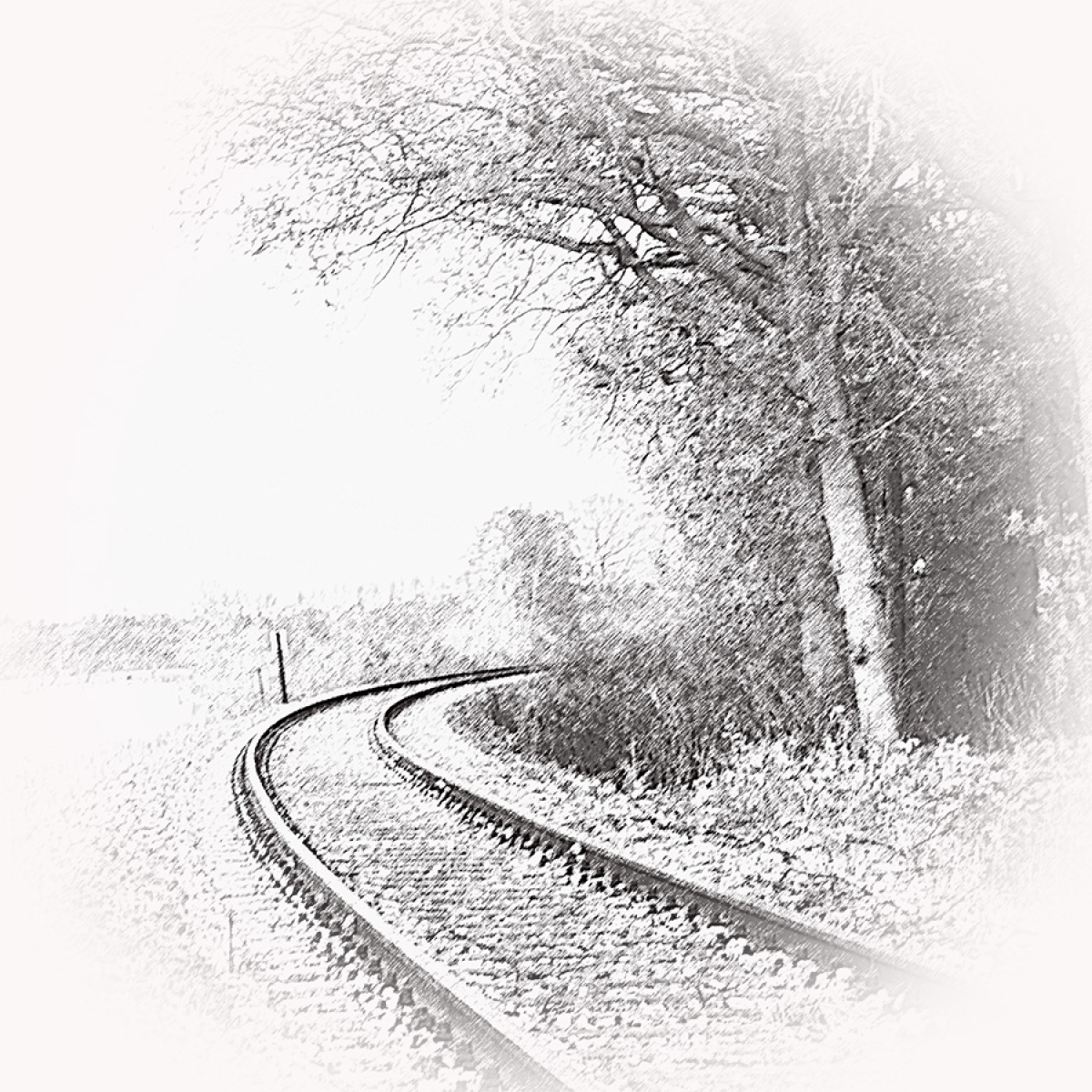 Eisenbahn Gleise – Motiv der Lasergravur